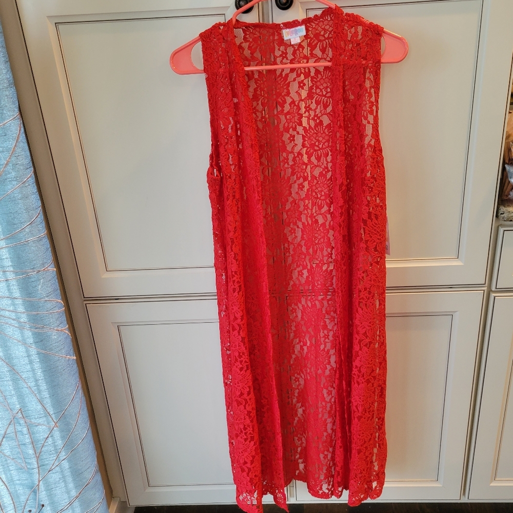 NWT LulaRoe Joy Vest Size S Red - Picture 5 of 8